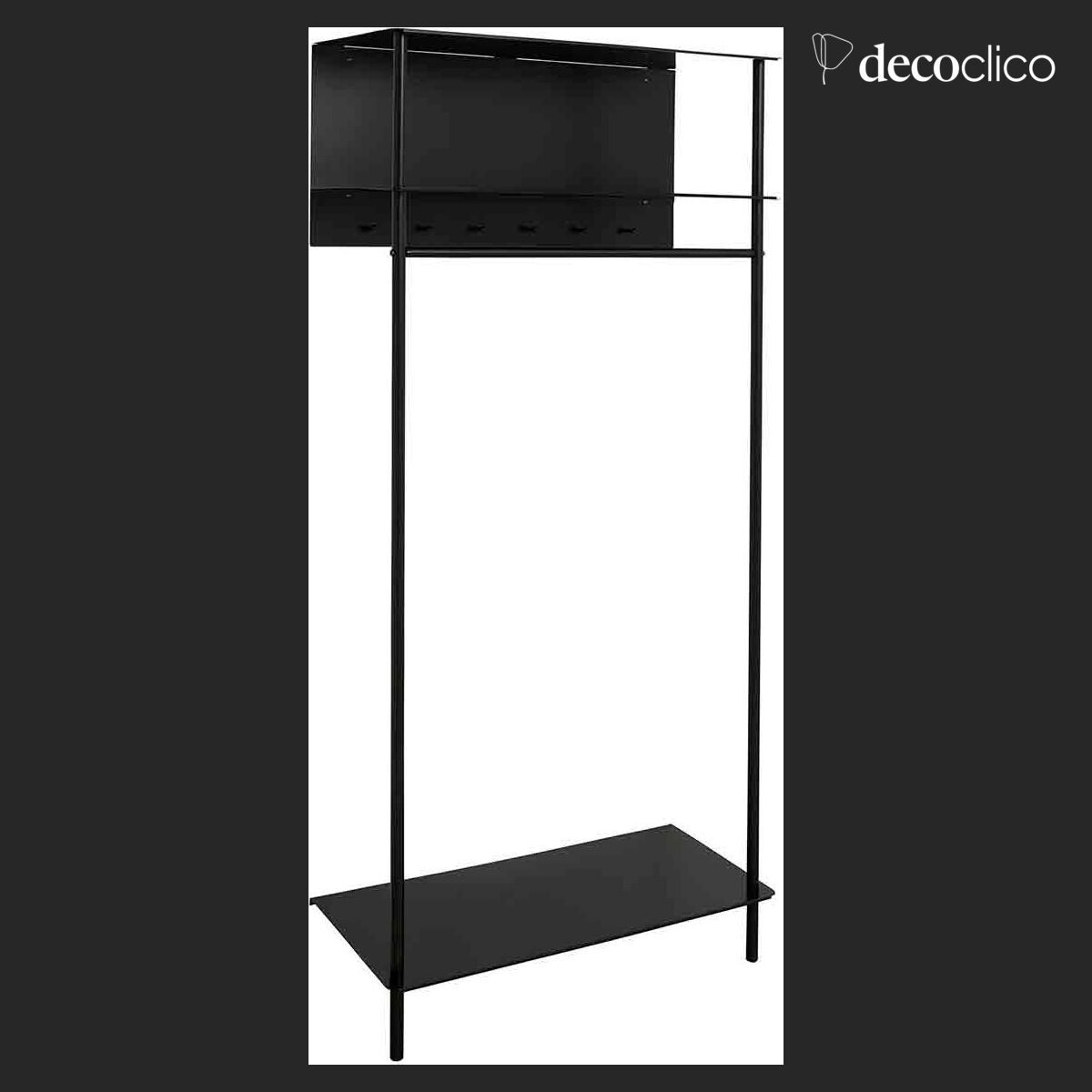 Black metal hall stand 1 shelf Setun