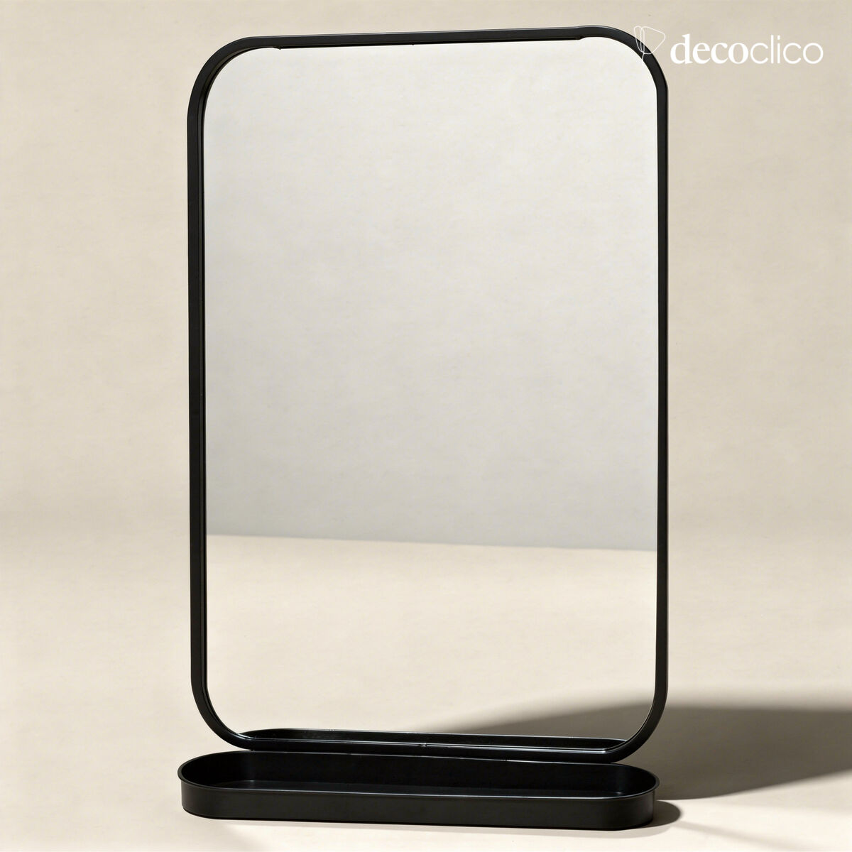 Black metal mirror with shelf 50 x 78 cm Bricklane