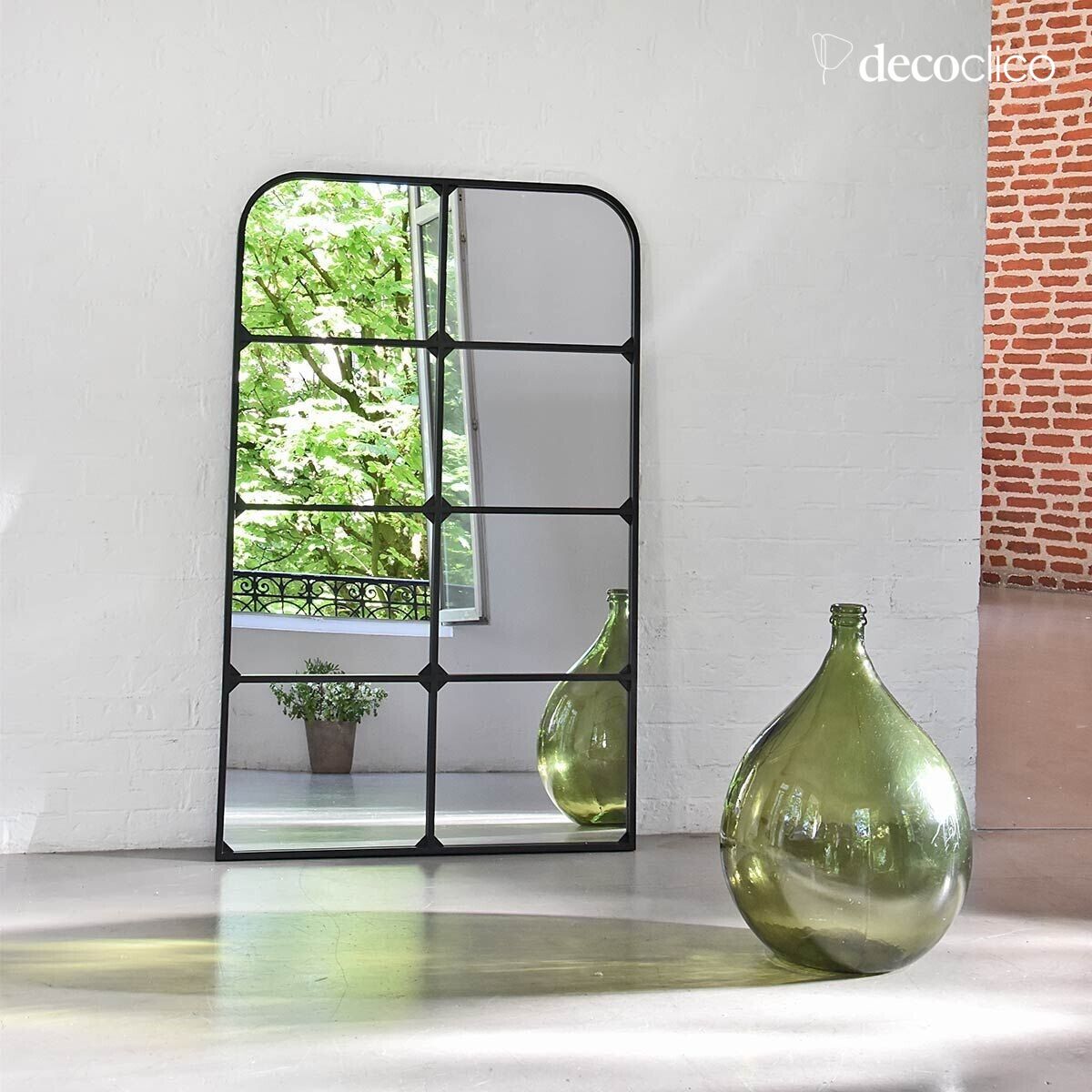 Black metal window mirror 80 x 130 cm  Saïgon