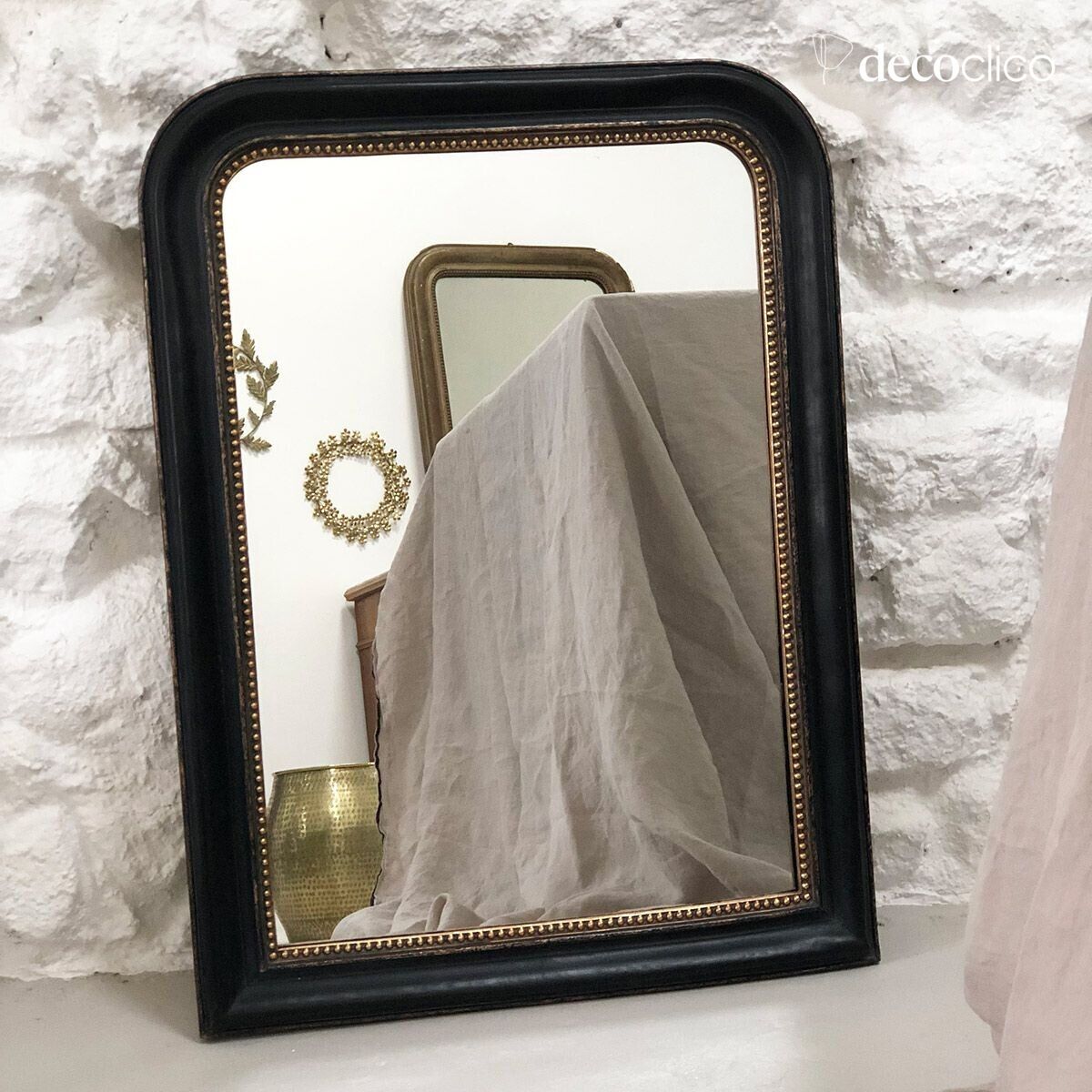 Black trumeau mirror 59 x 78 cm Manderley