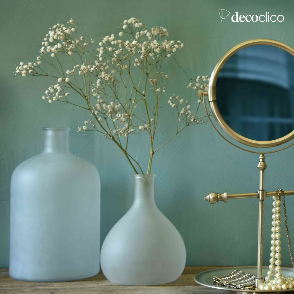 Botella de vidrio esmerilado en forma de botella 31 x 18 cm Soline