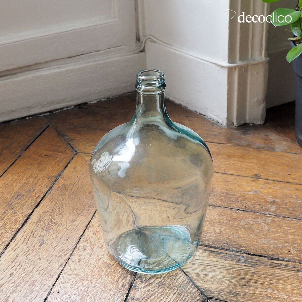 Botella de vidrio reciclado transparente 4L