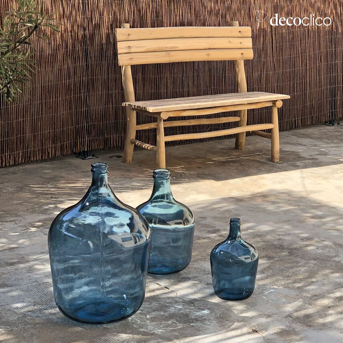 Bottiglia di vetro riciclato blu 12L