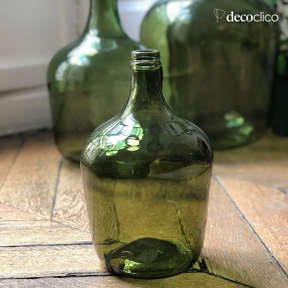 Bottiglia di vetro riciclato verde oliva 4L