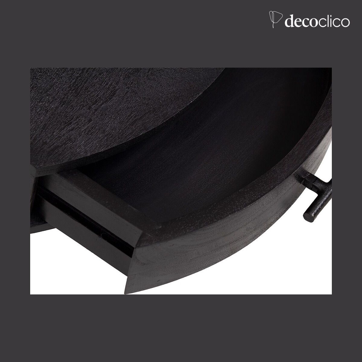 Wall-mounted bedside table in black acacia Boudoir