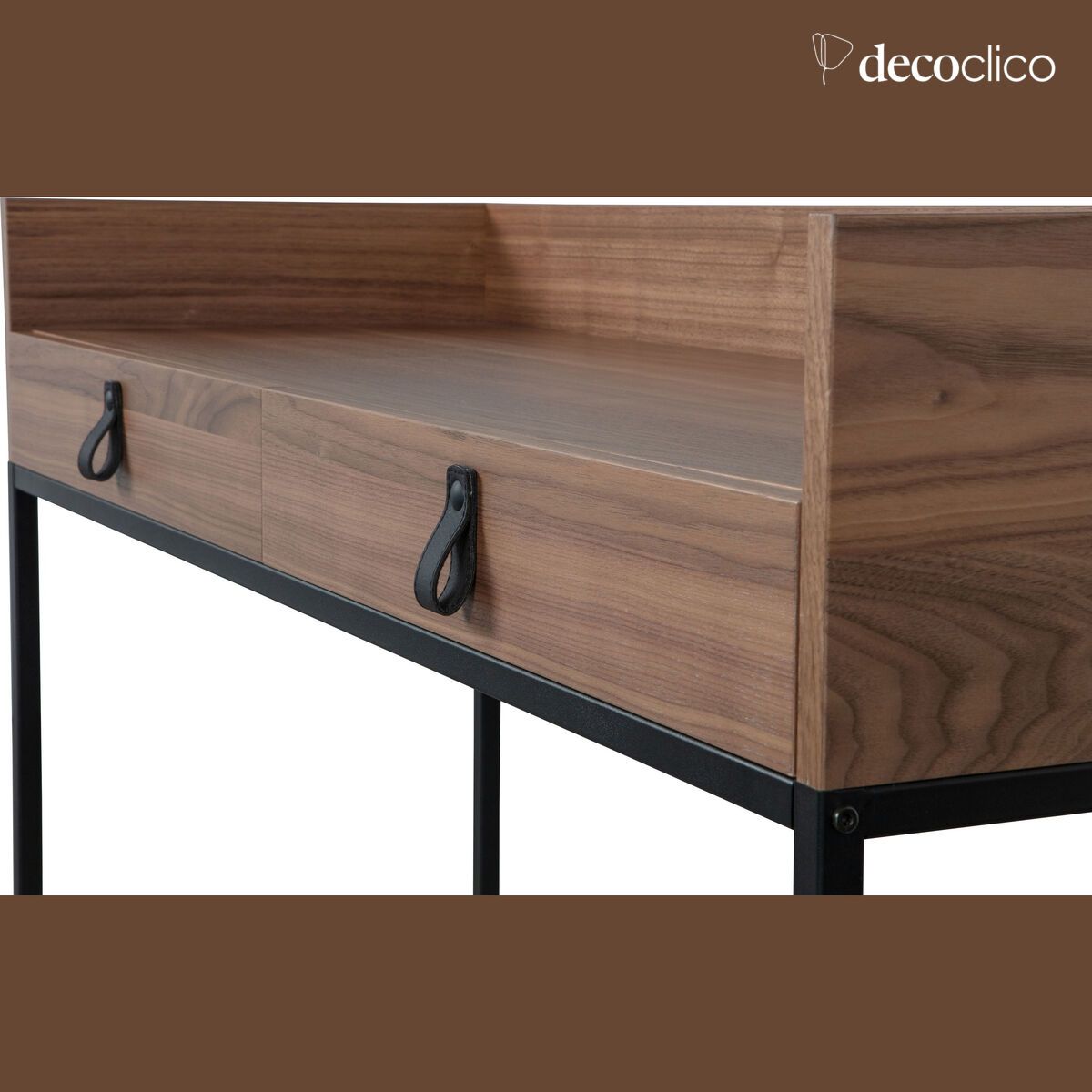 Brown FSC walnut veneer desk Bookzine