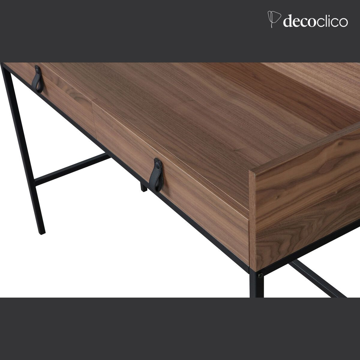 Brown FSC walnut veneer desk Bookzine
