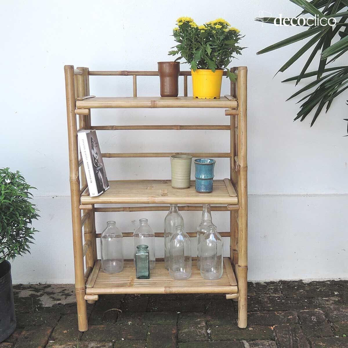 Bücherregal, freistehend, klappbar, Bambus natur Taman