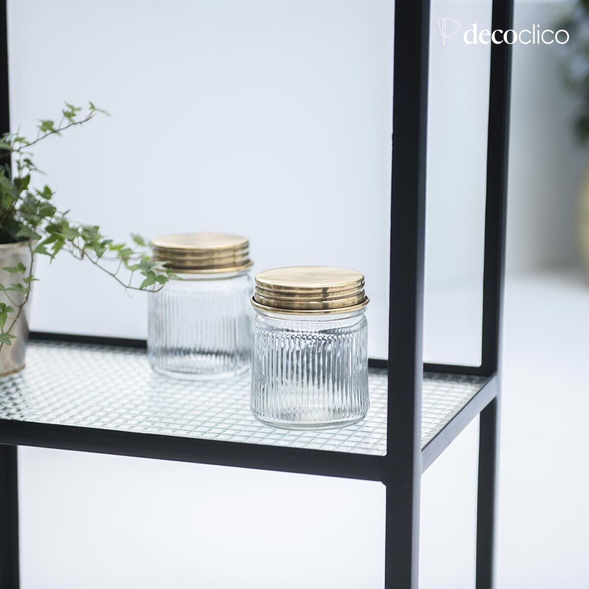 Bücherregal, freistehend, Metall, schwarz, Glasböden Nevada