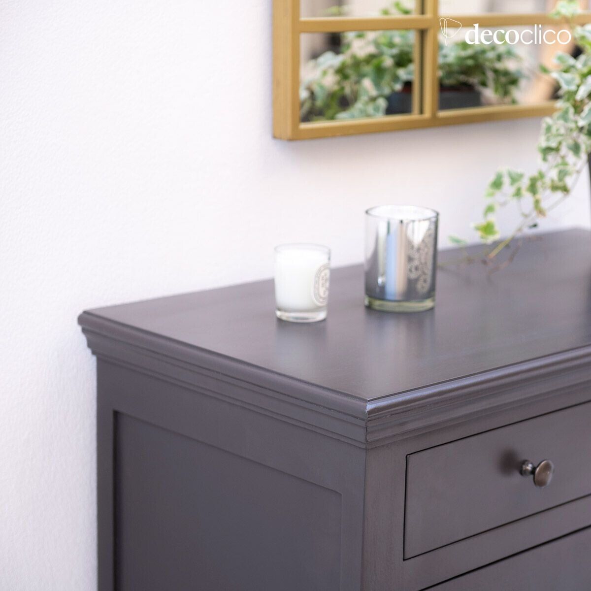 Buffet parisino 2 puertas 1 cajón en pino marítimo gris oscuro Léandre