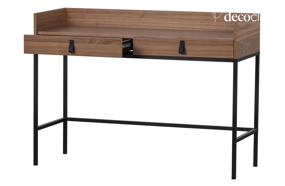 Bureau en plaqué noyer FSC brun Bookzine