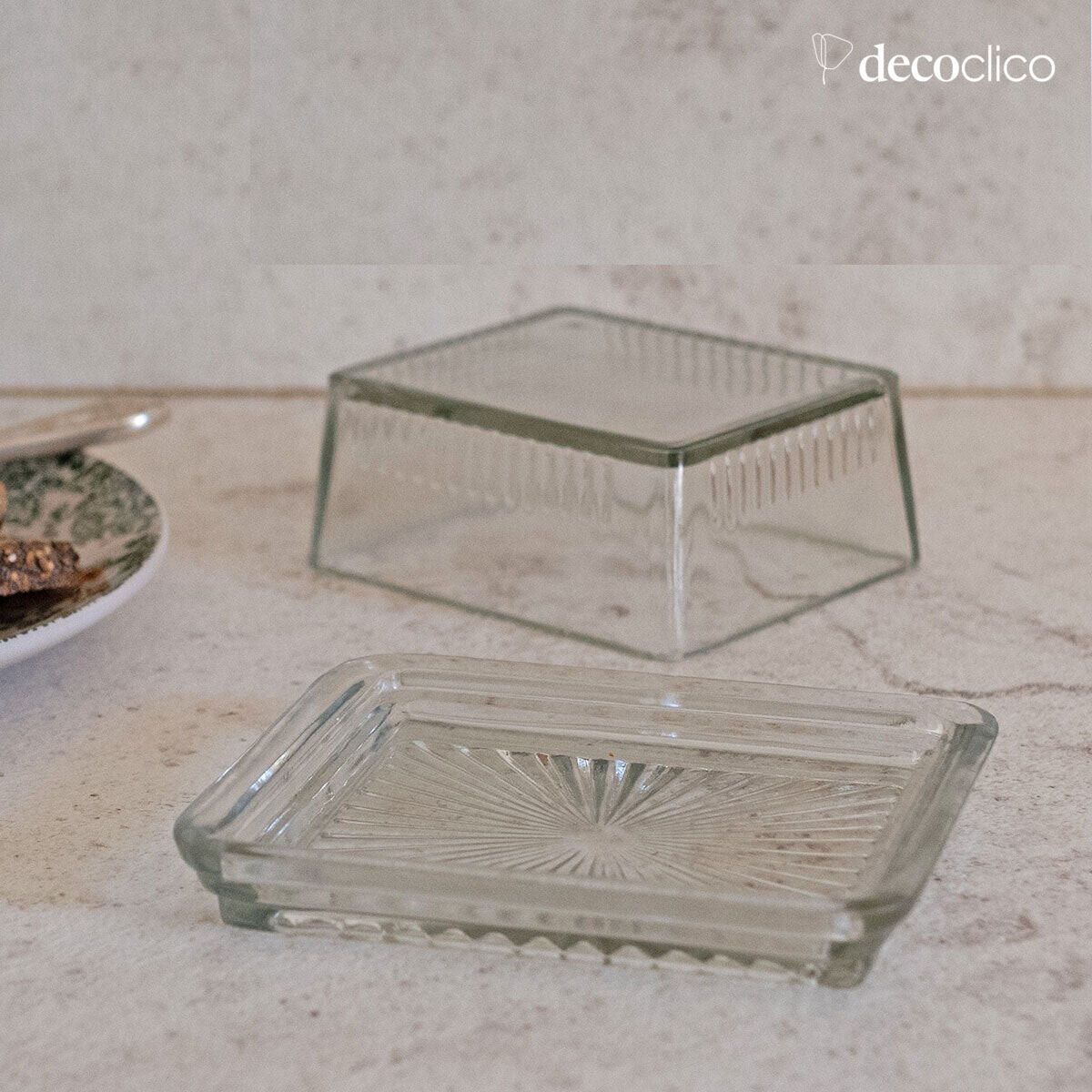 Burriera in vetro con coperchio