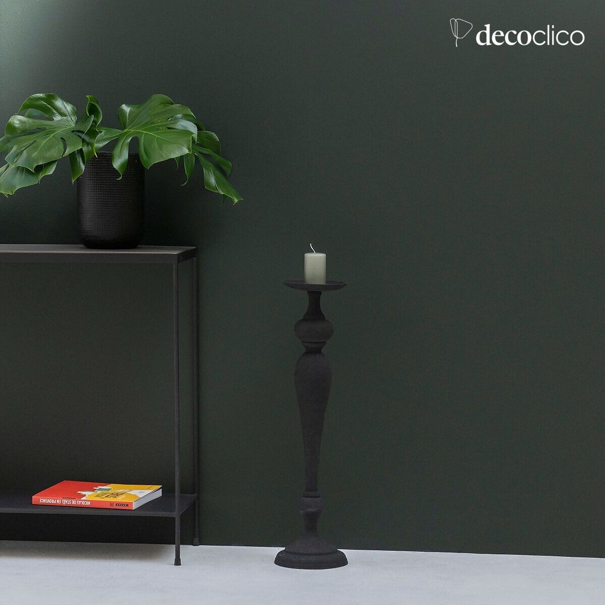 Candelabro alto XXL in metallo nero H 72 cm Tosca