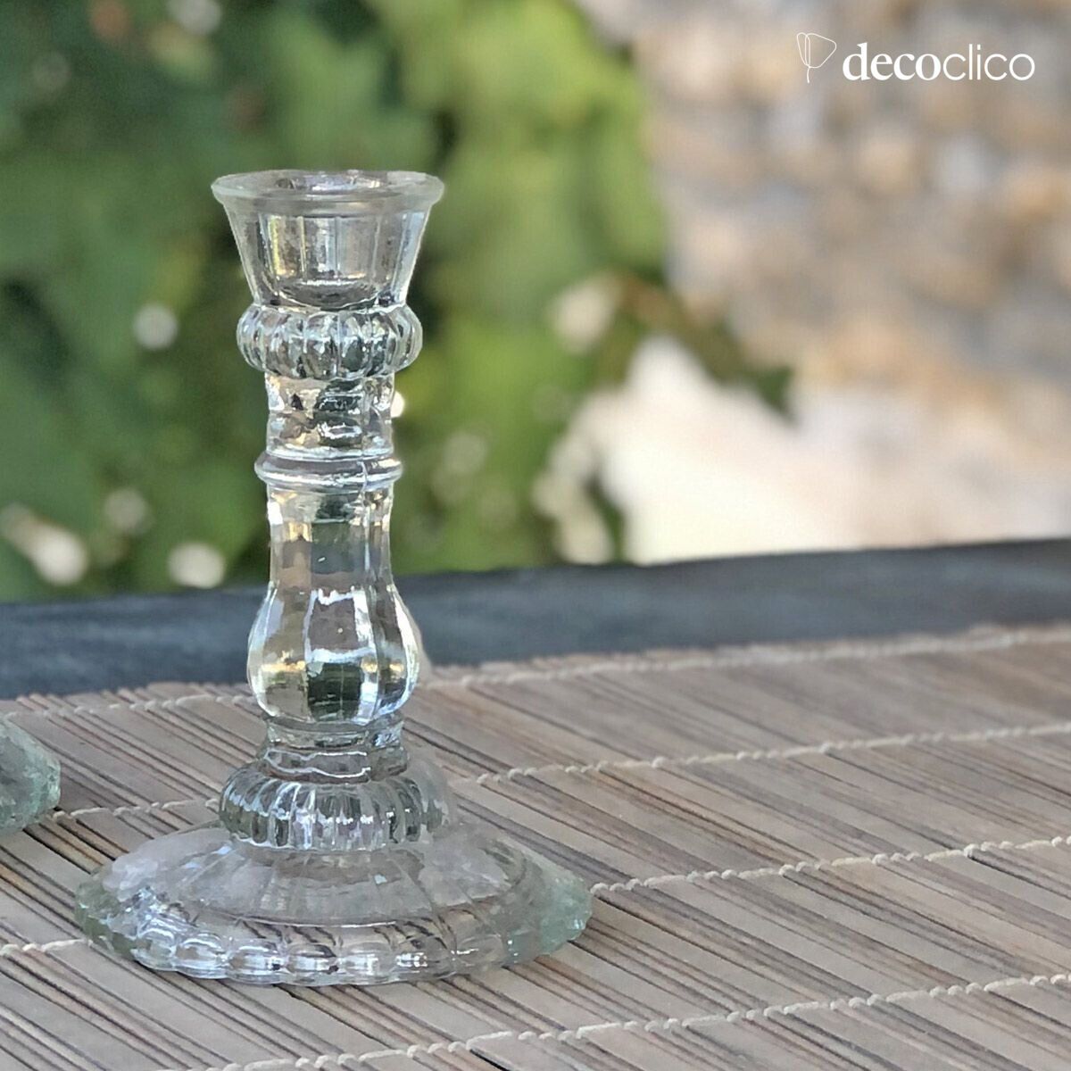 Candelabro de cristal transparente trabajado 16 x 11 cm Guenièvre