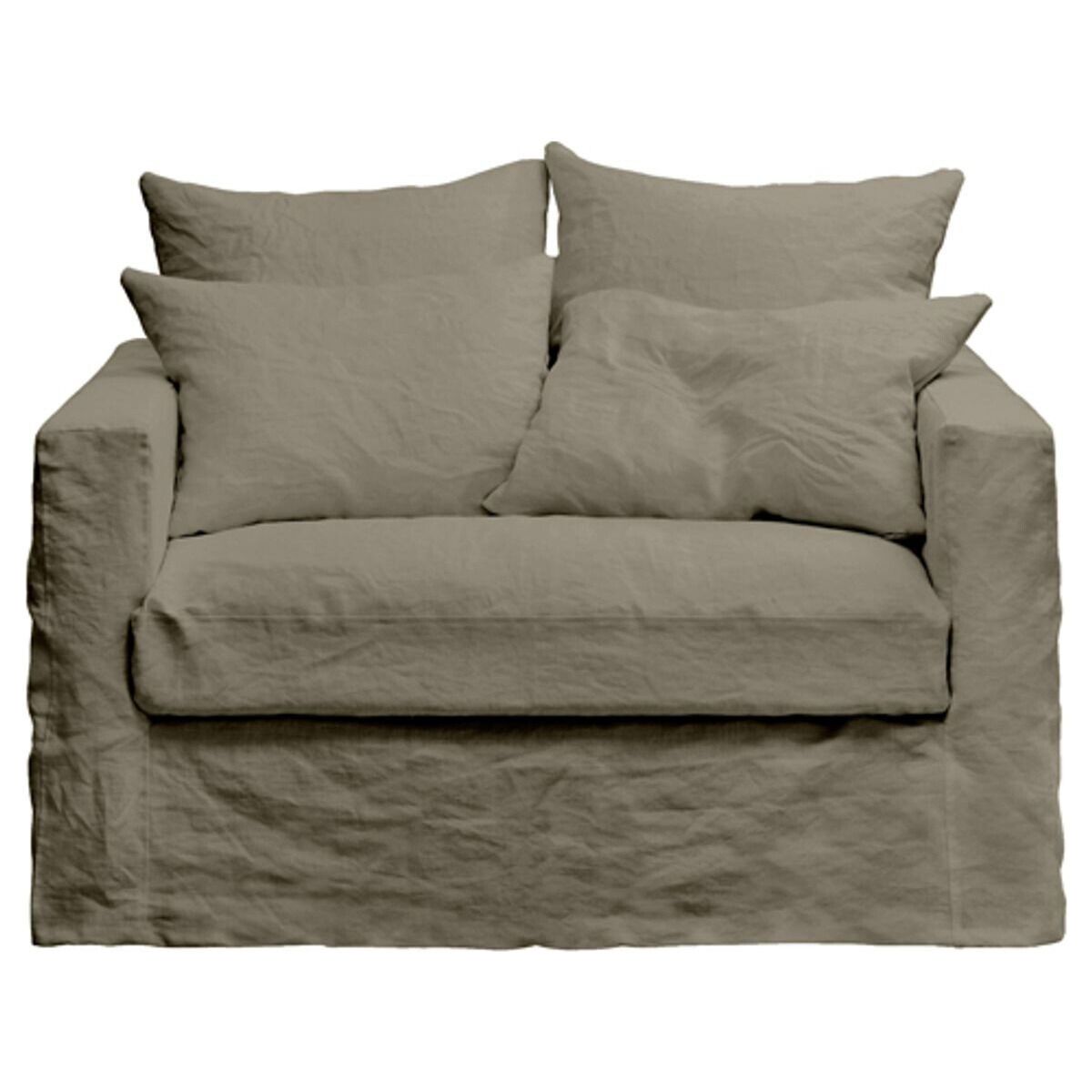 Cap Breton fauteuil van crushed linnen met afneembare hoezen - naturel