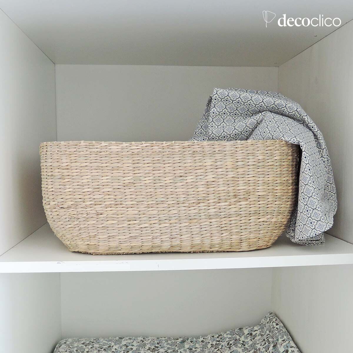 Cesta cuadrada de junco de mar, altura 16 cm Casatera