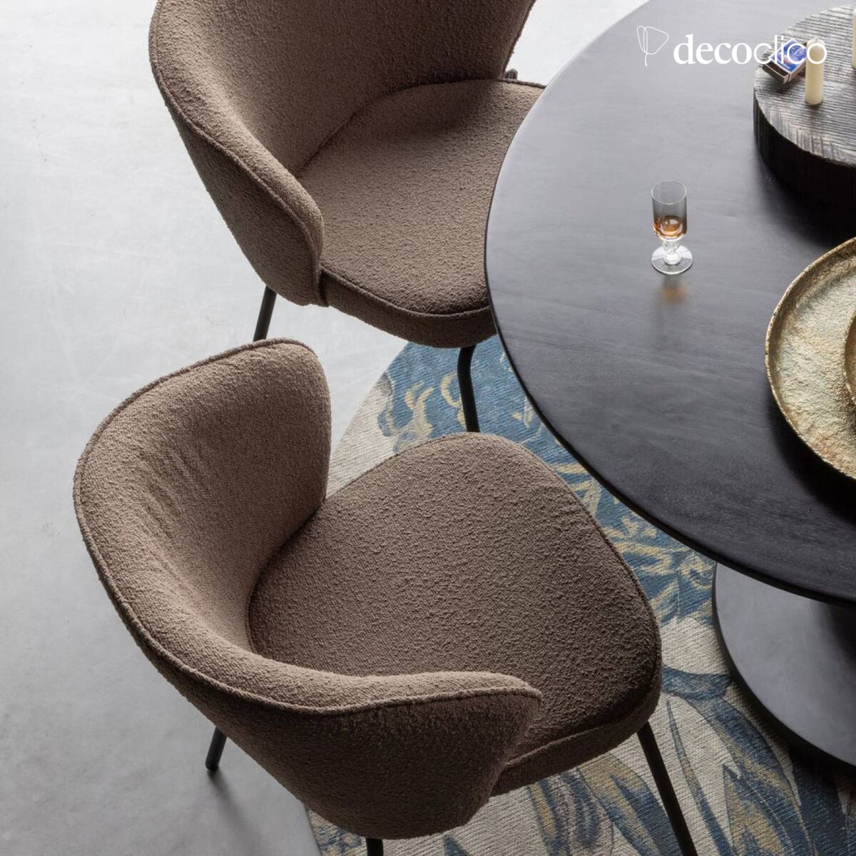 Chaise Admit en velours bouclette nougat Be Pure - Lot de 2