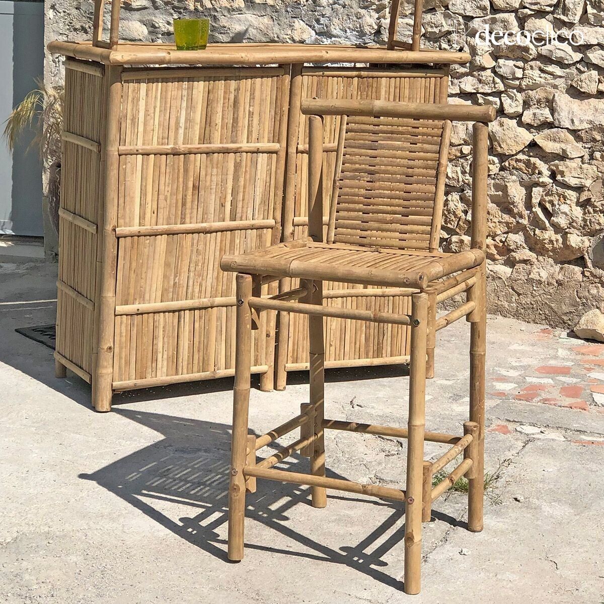 Chaise de bar en bambou naturel Taman
