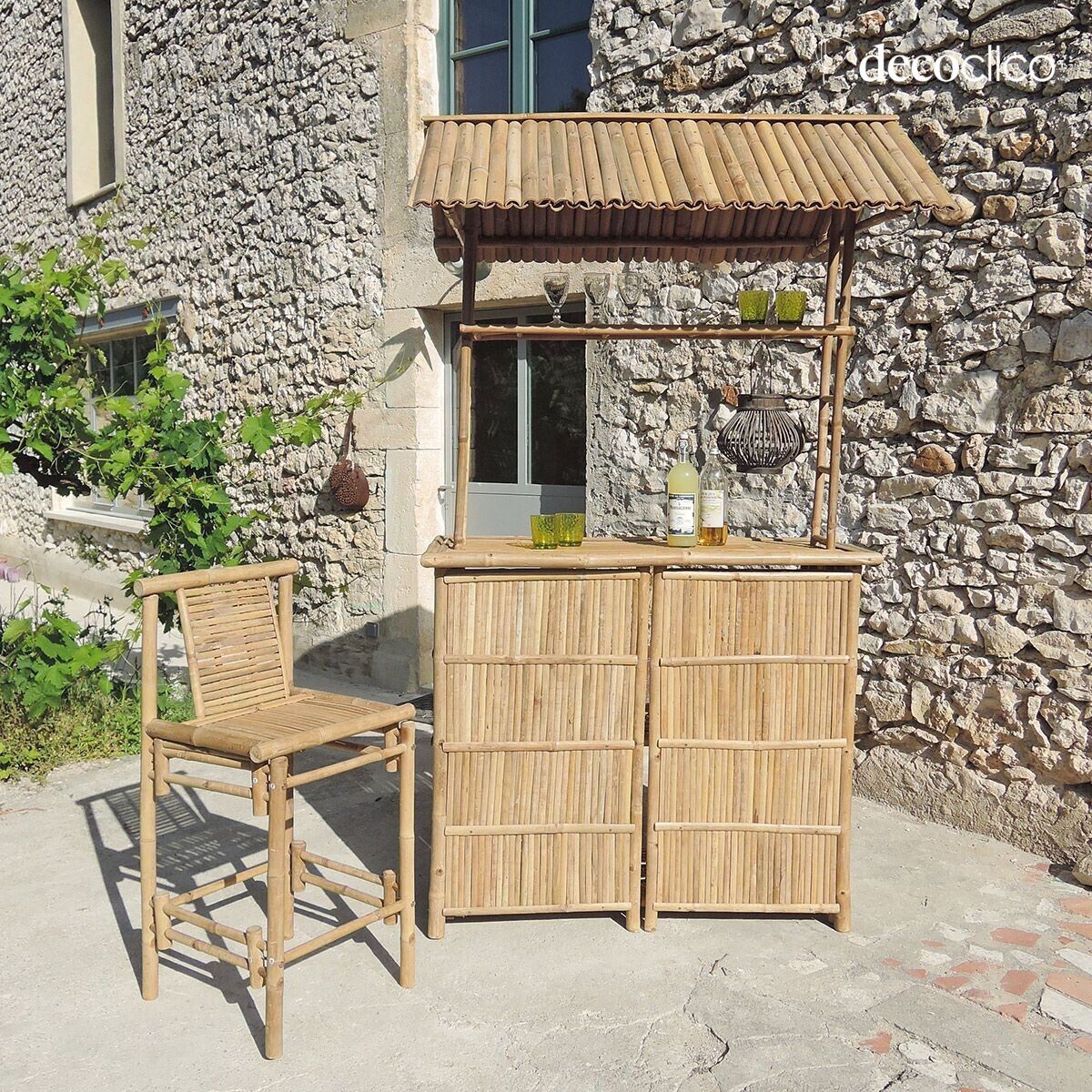 Chaise de bar en bambou naturel Taman