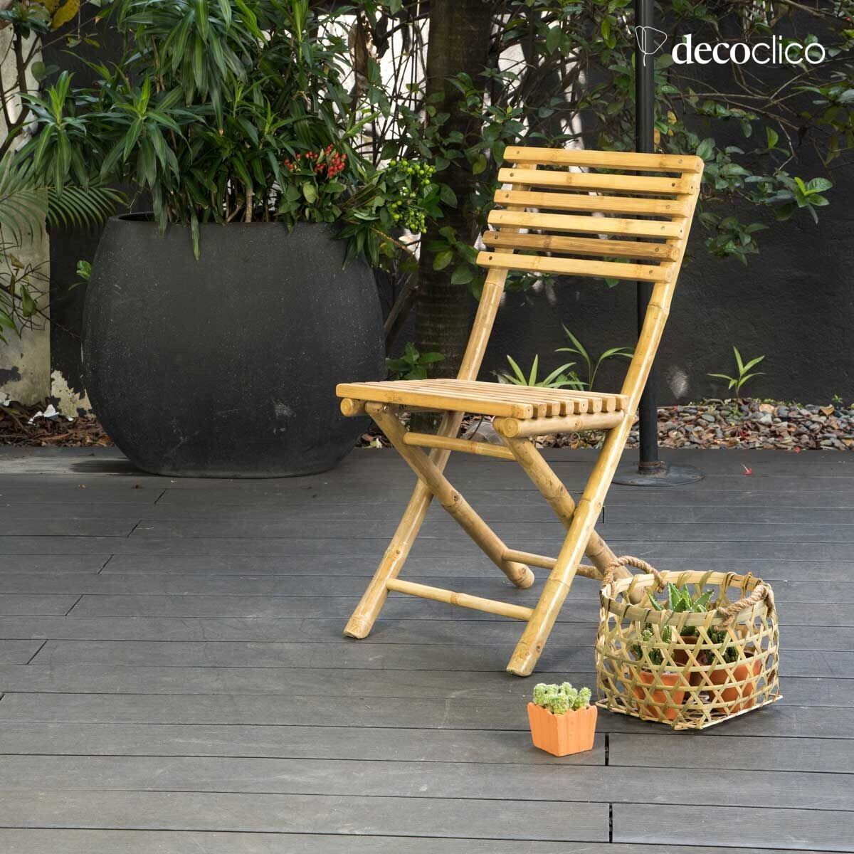 Chaise de jardin pliante en bambou naturel Taman