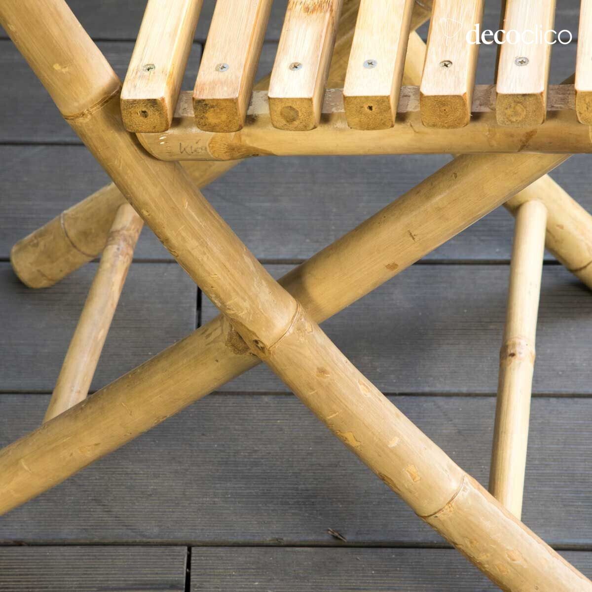 Chaise de jardin pliante en bambou naturel Taman