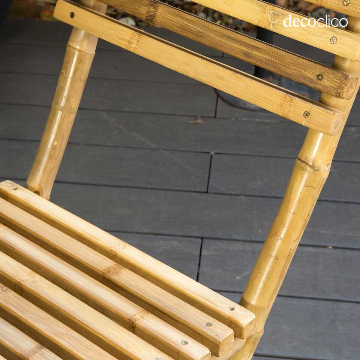 Chaise de jardin pliante en bambou naturel Taman