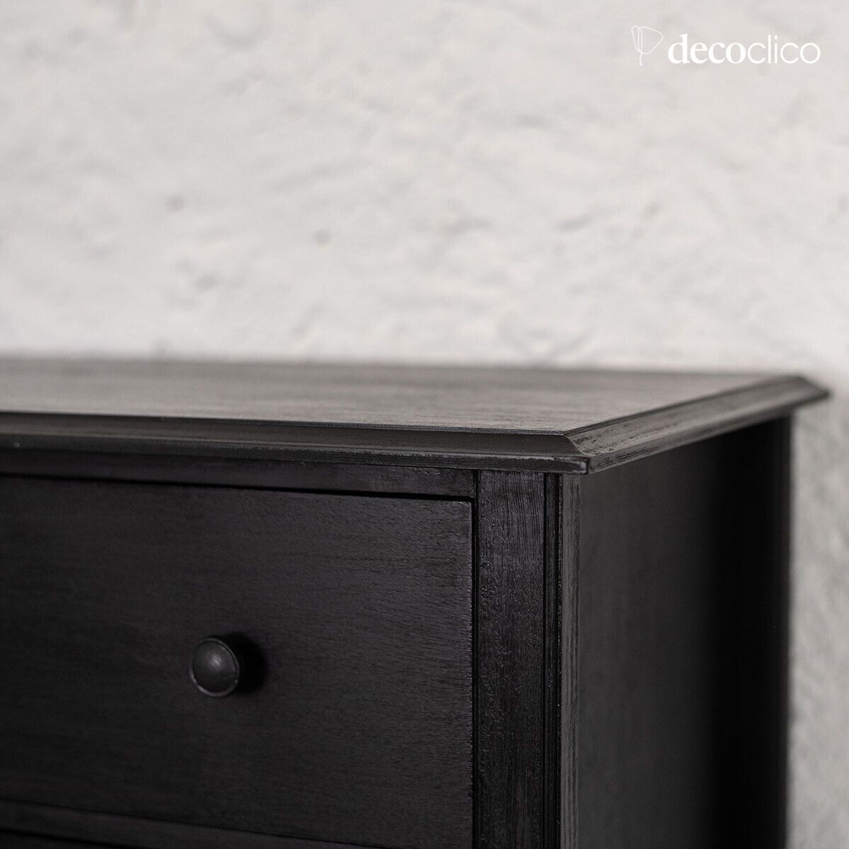 Chest of drawers with 3 drawers in charcoal mango wood Mareuil