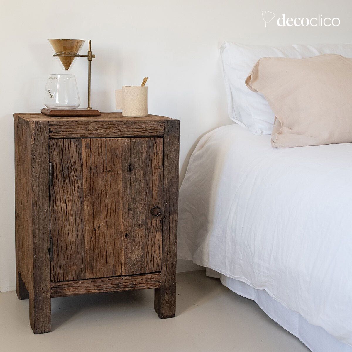 Chevet ou petit buffet 1 porte en bois recyclé Vermont