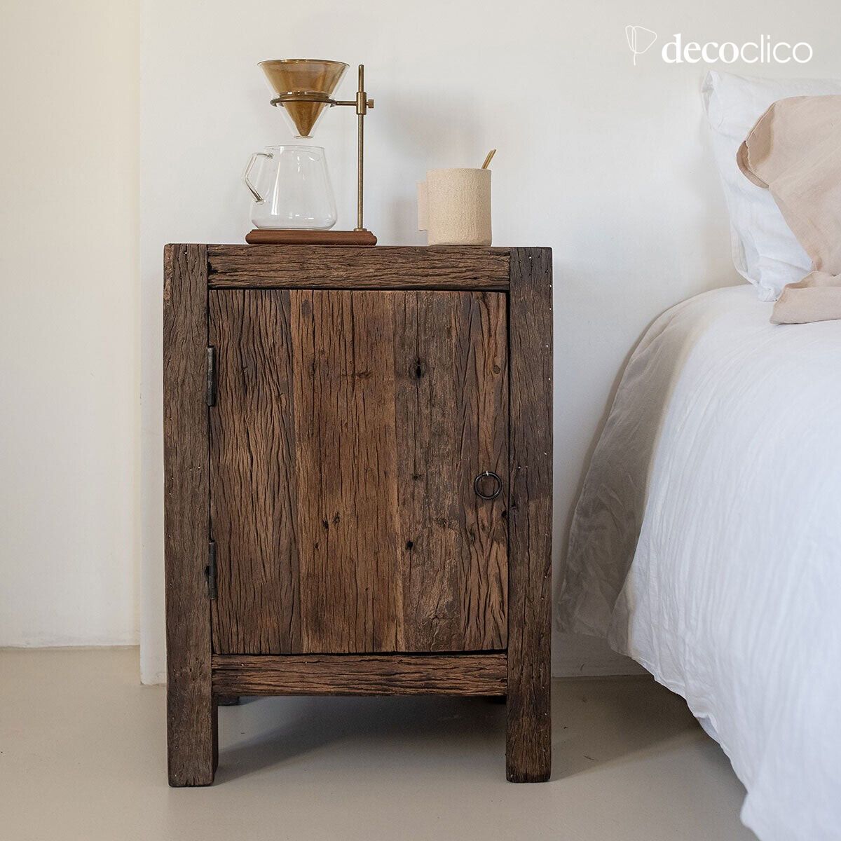 Chevet ou petit buffet 1 porte en bois recyclé Vermont