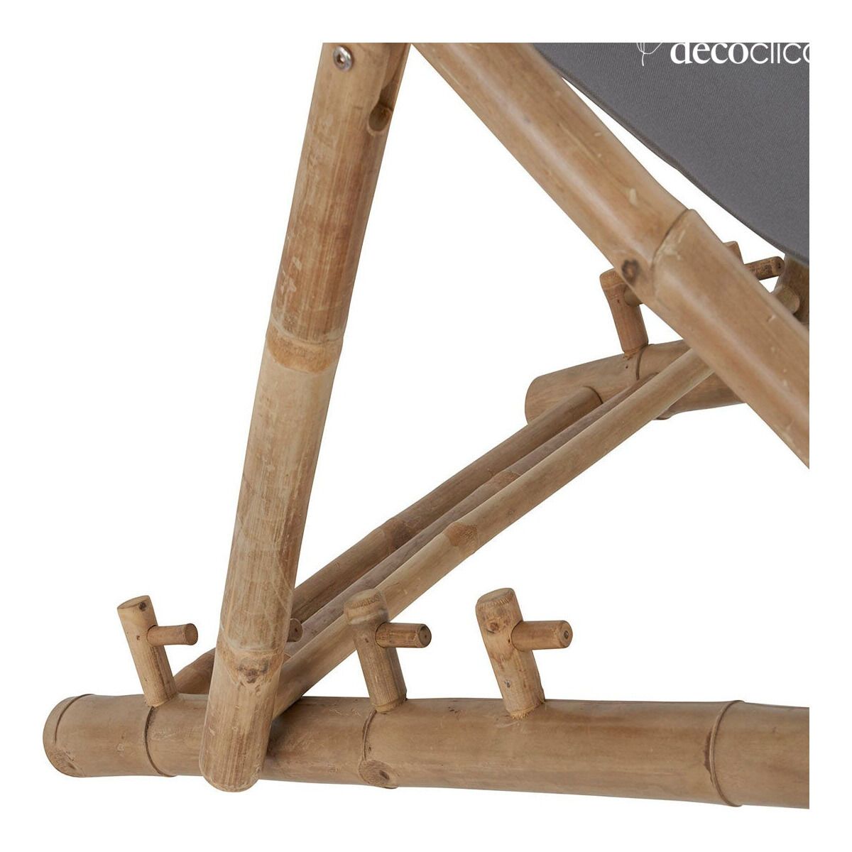 Chilean deckchair in natural bamboo with gray outdoor fabric Taman