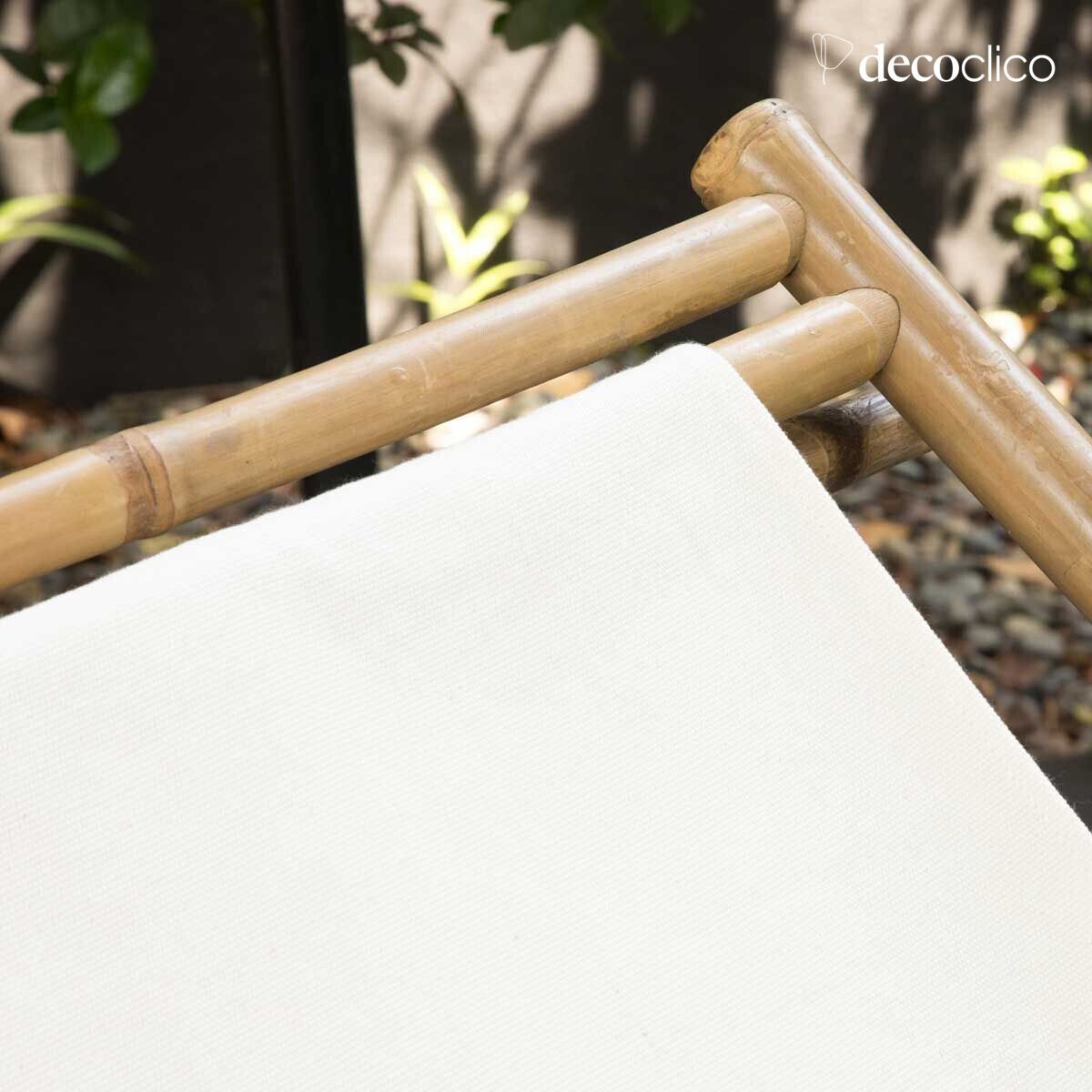 Chilian stoel van natuurlijk bamboe en ongebleekt katoenen canvas Taman