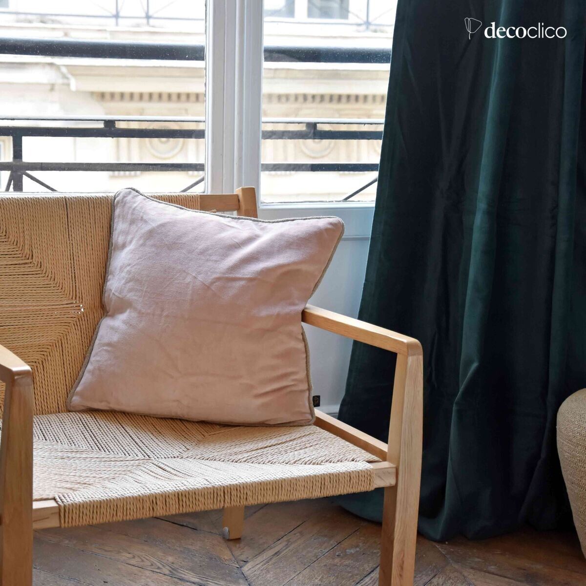 Cimarron Haomy powder pink Delhi cotton velvet cushion cover - 40 x 60