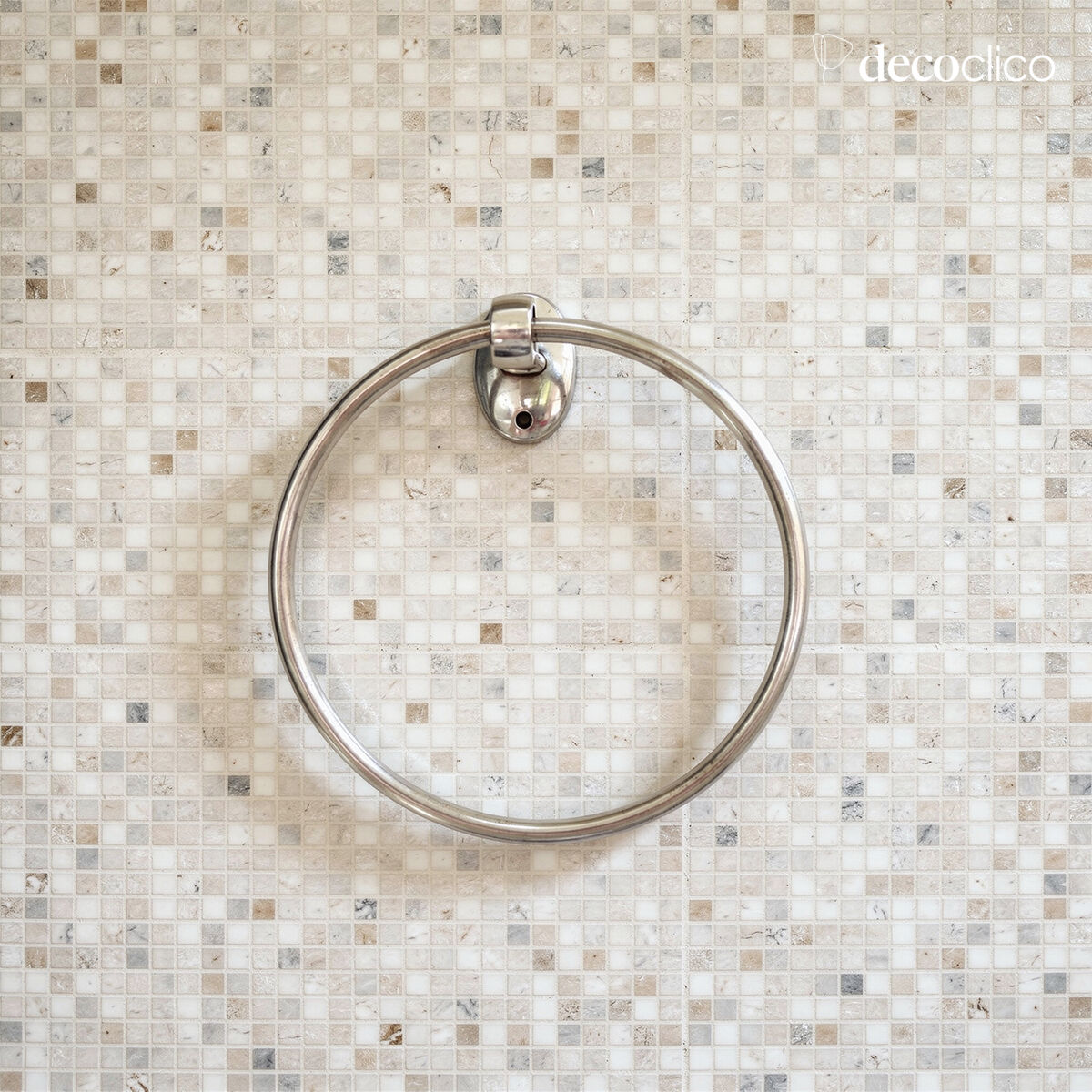 Circle wall-mounted towel rail in nickel silver Chaumont