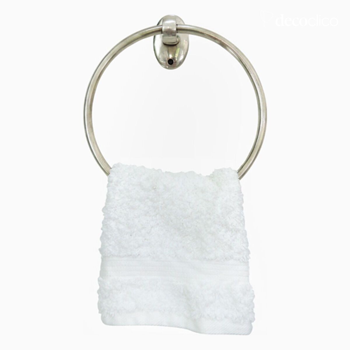 Circle wall-mounted towel rail in nickel silver Chaumont