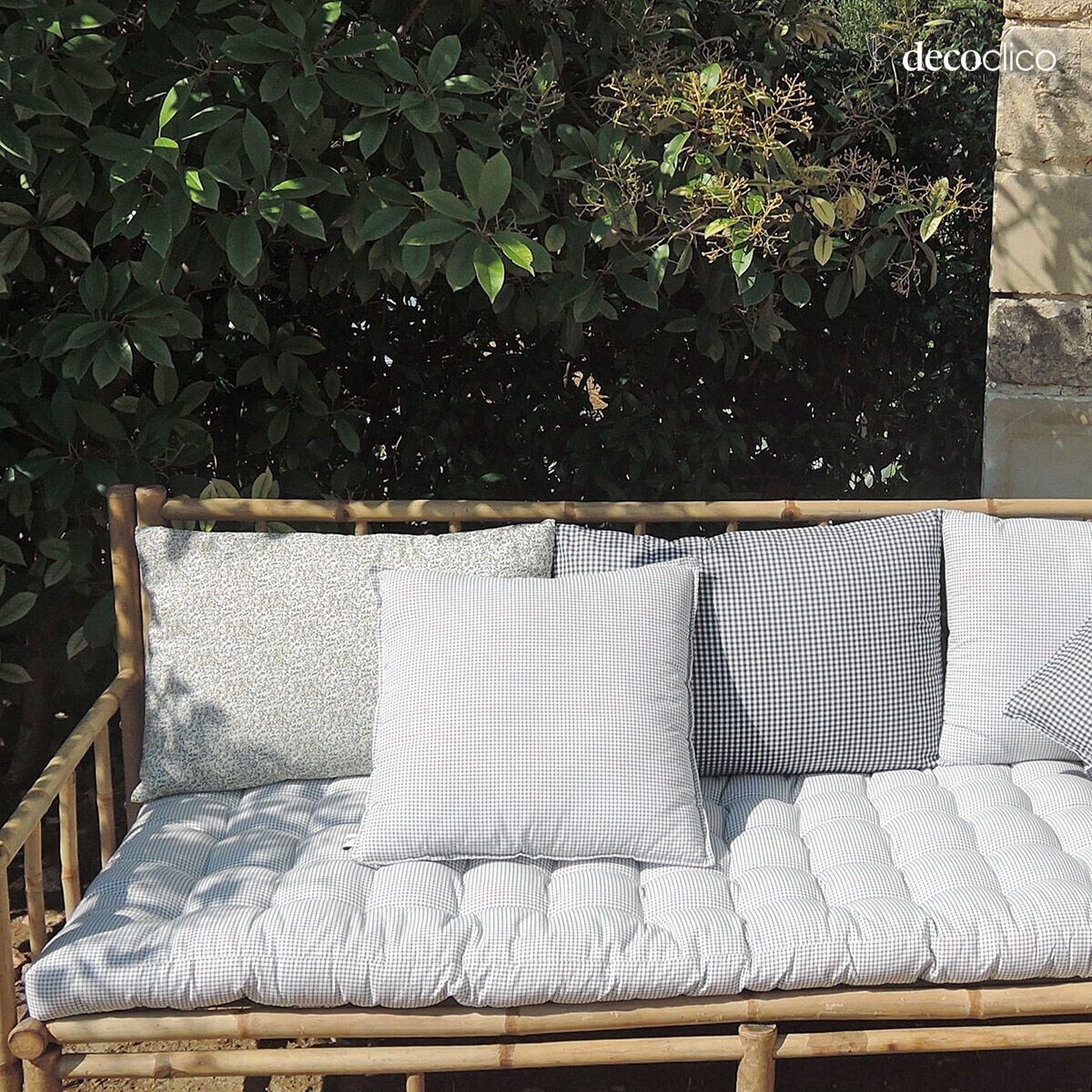 Colchoneta de algodón estampado con motivo de cuadros 60 x 170 cm Romy