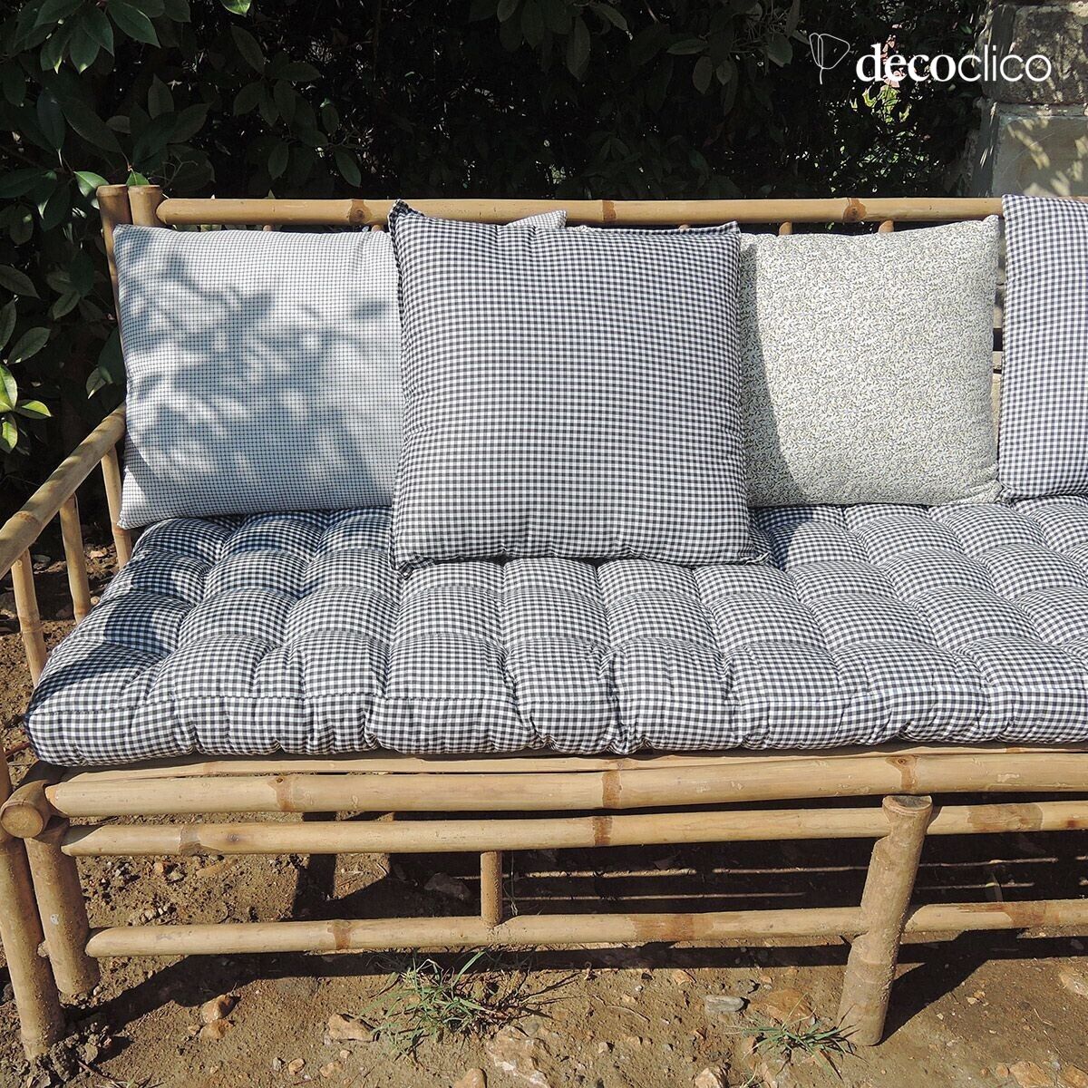 Colchoneta de algodón estampado de cuadros vichy 60 x 170 cm Romy