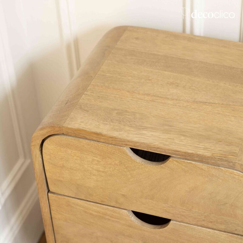 Commode en manguier teinté 3 tiroirs Hanko