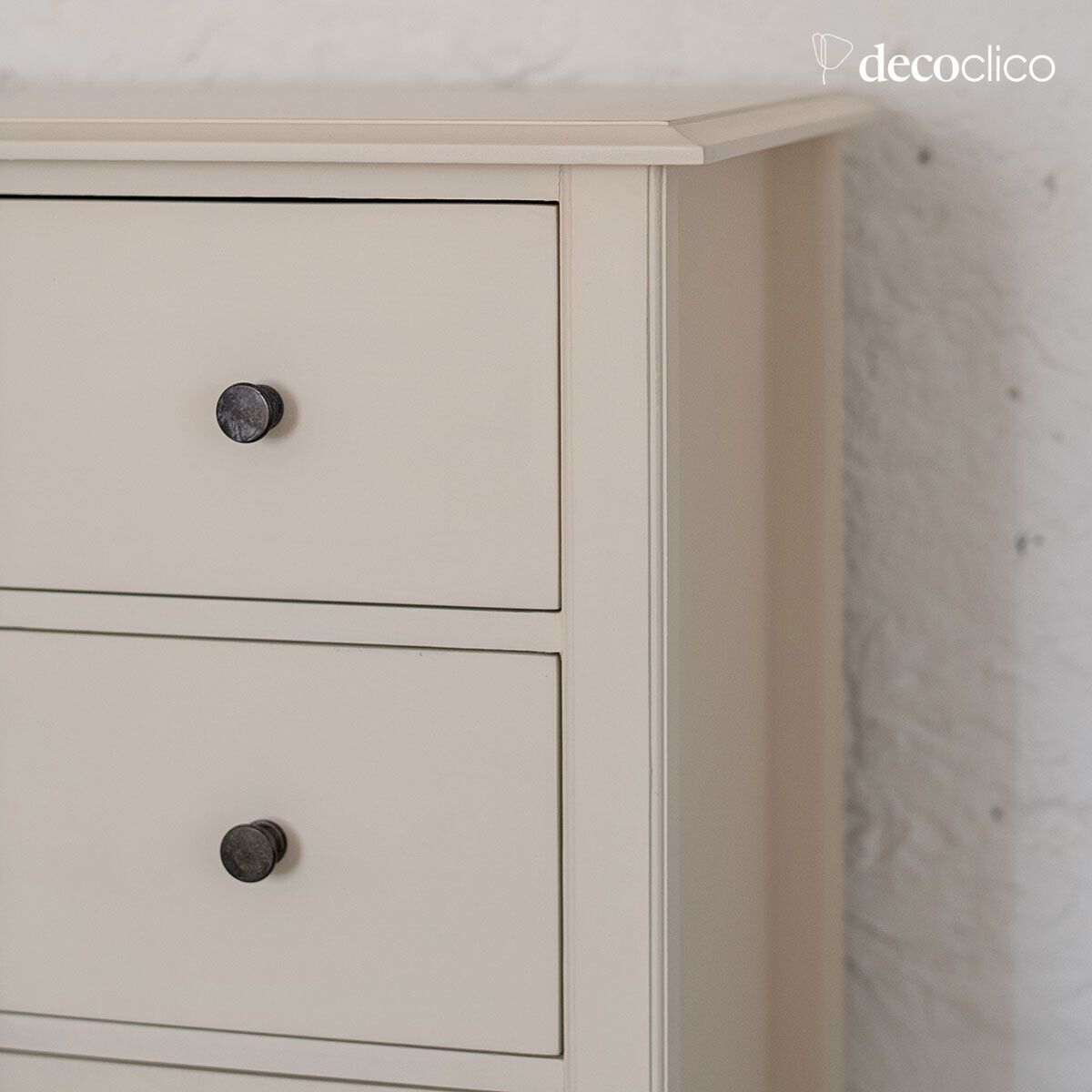 Commode met 3 laden in crèmekleurig mangohout Mareuil