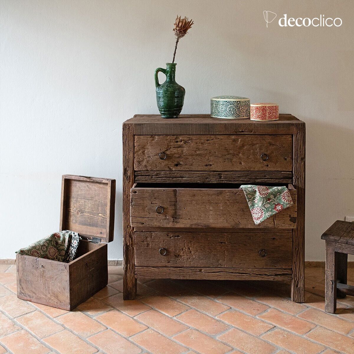 Comò a 3 cassetti in legno riciclato Vermont