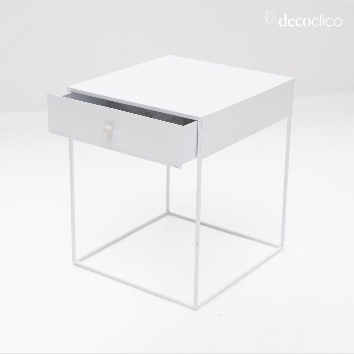 Comodino in metallo bianco opaco 1 cassetto Douglas