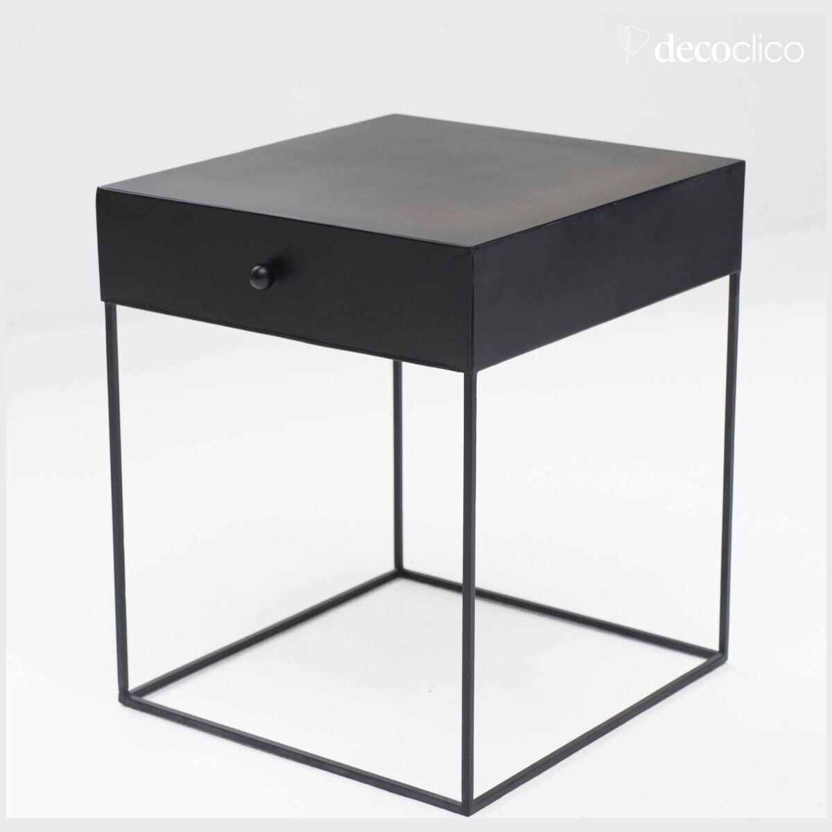 Comodino in metallo nero opaco 1 cassetto Douglas