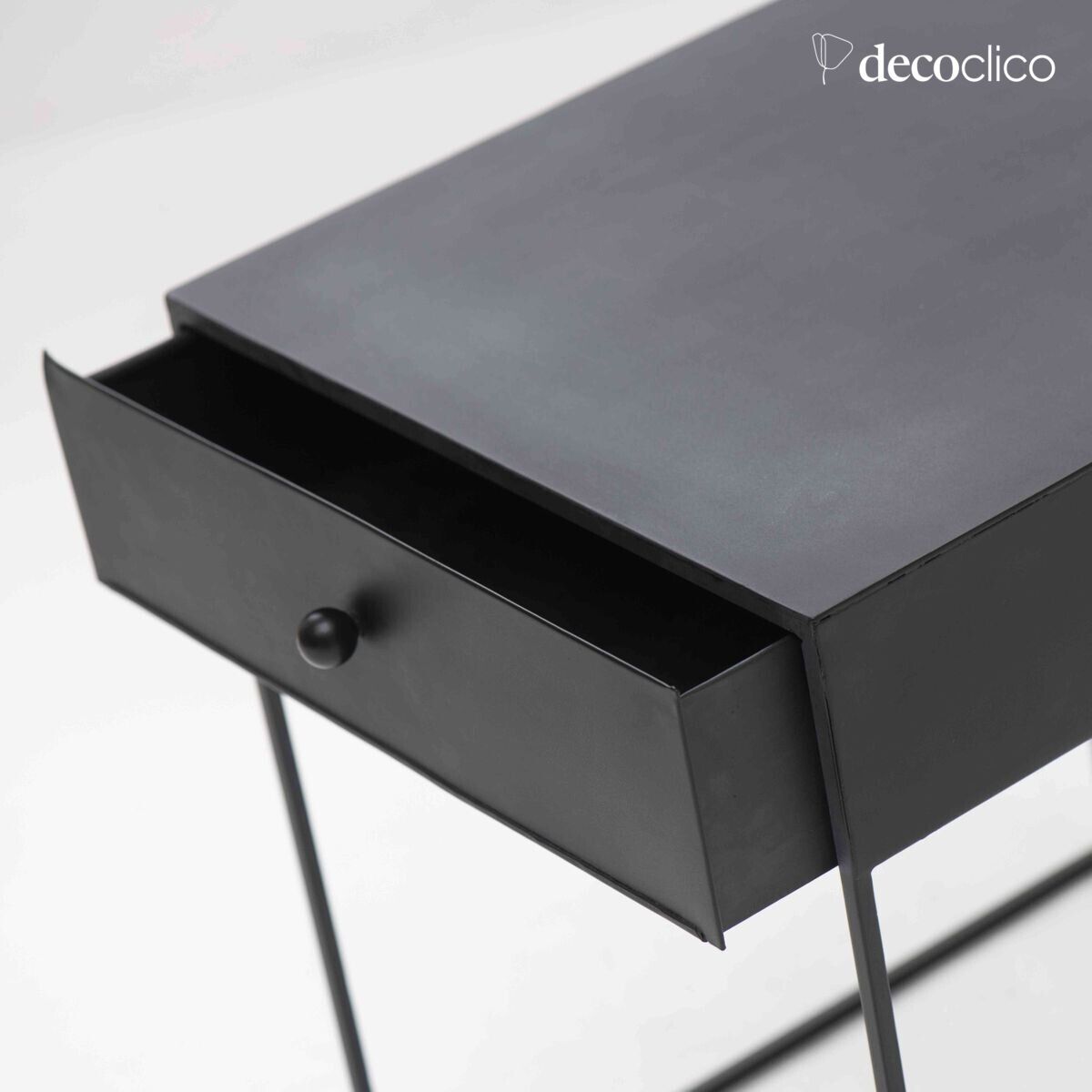 Comodino in metallo nero opaco 1 cassetto Douglas