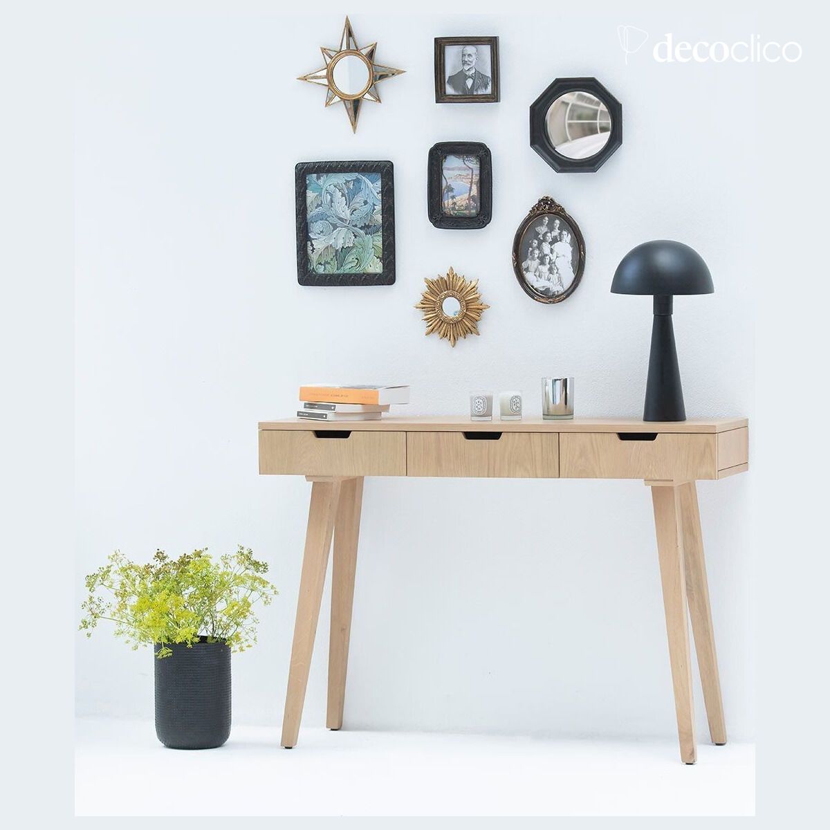 Consola de 3 cajones Harper Arne en chapa de roble Lykke