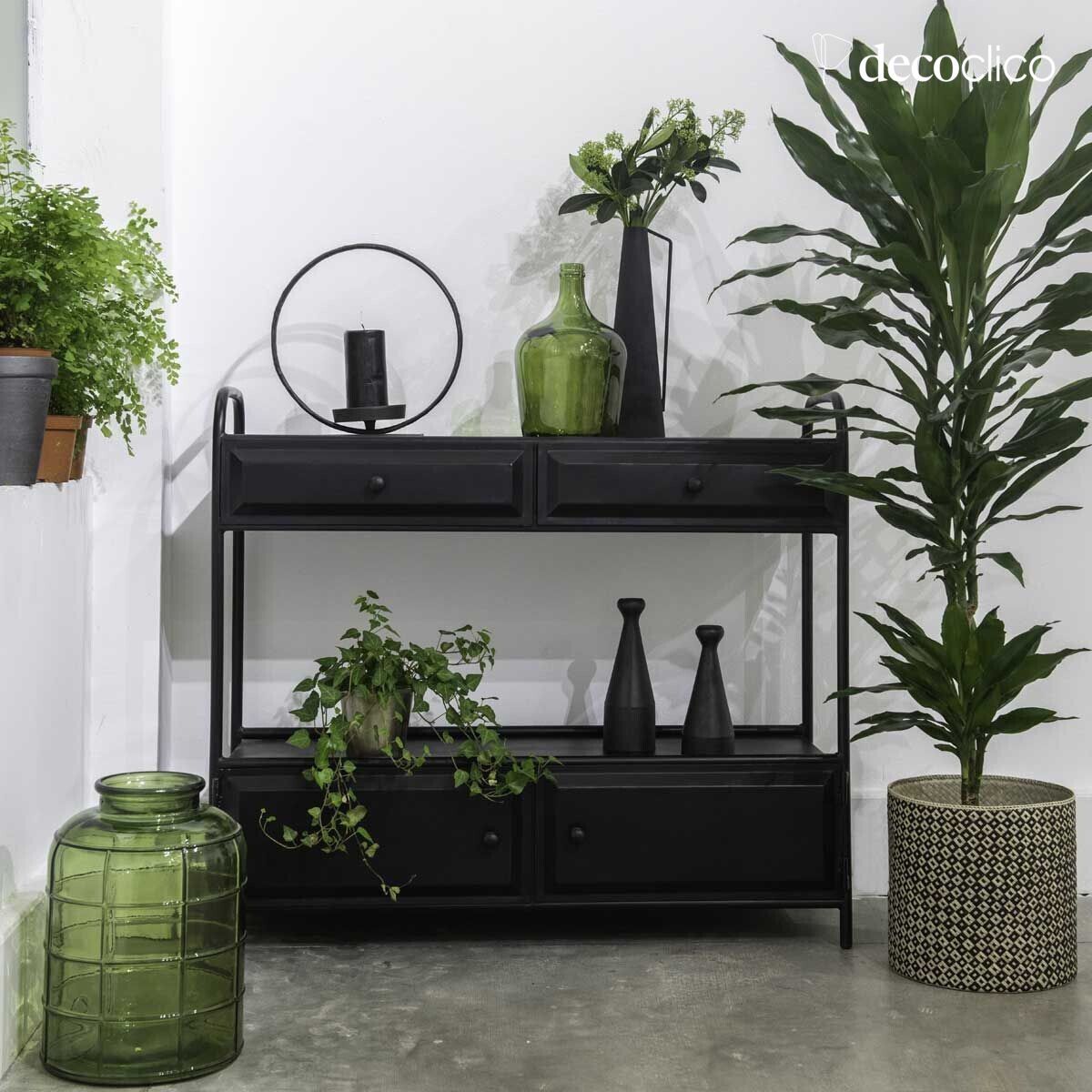 Consola de metal negro mate 4 cajones Bonnie