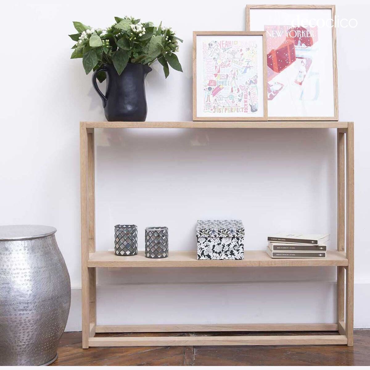 Console met dubbel niveau in natuurlijk FSC eiken Mood