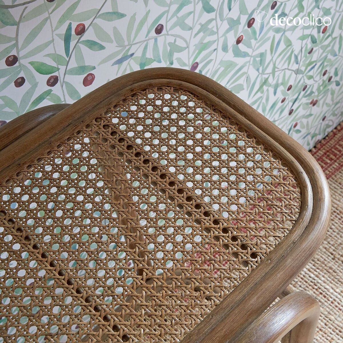 Consolle a 2 livelli in rattan e canna intrecciata marrone Rosalie