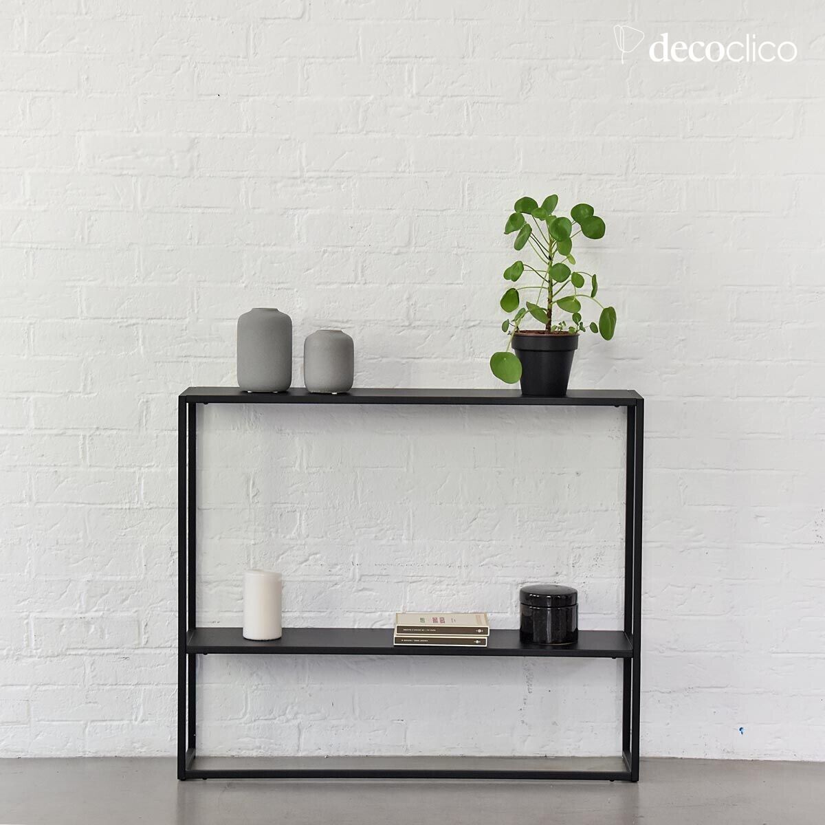 Consolle a due livelli in metallo nero opaco Bricklane
