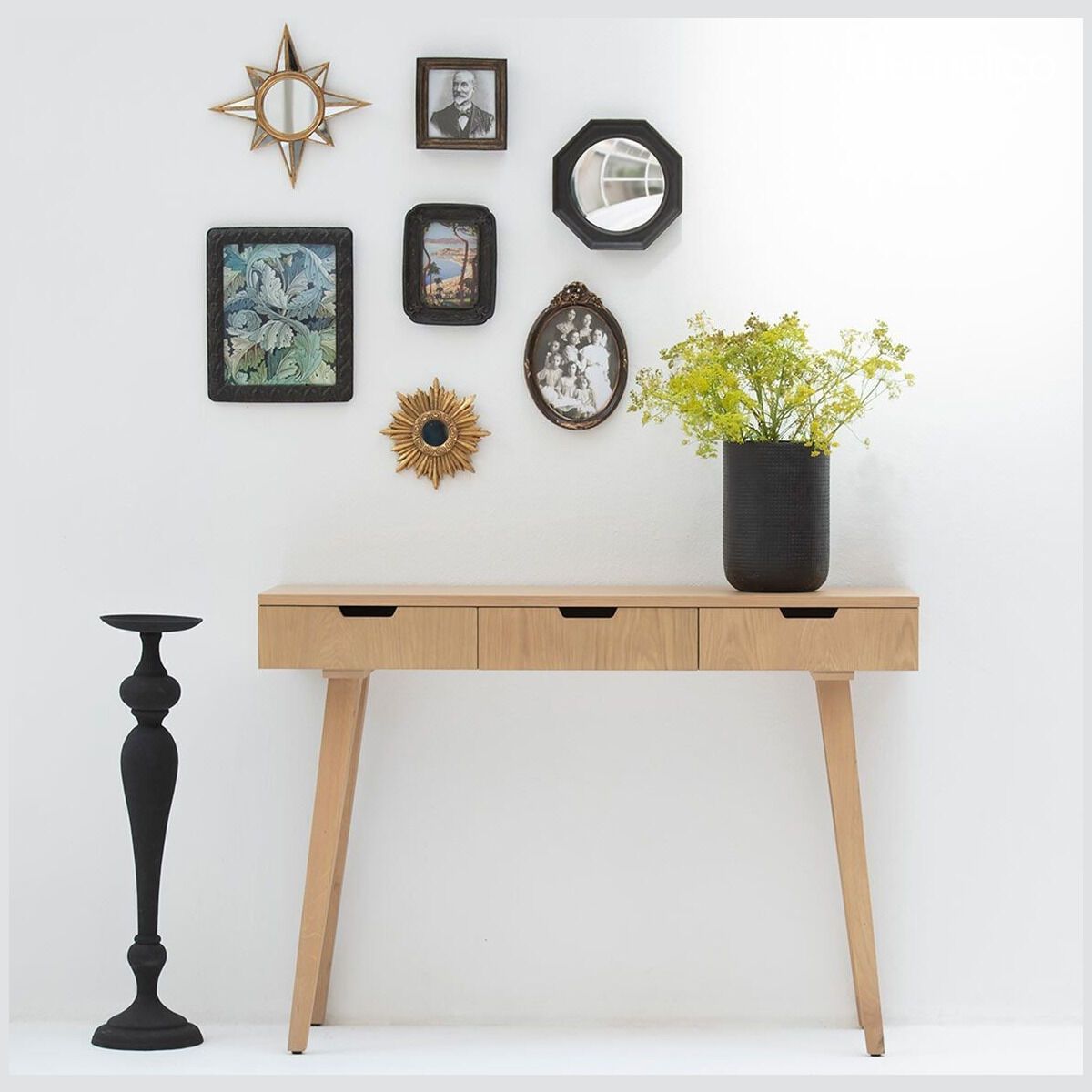 Consolle in rovere impiallacciato con 3 cassetti Harper Arne Lykke