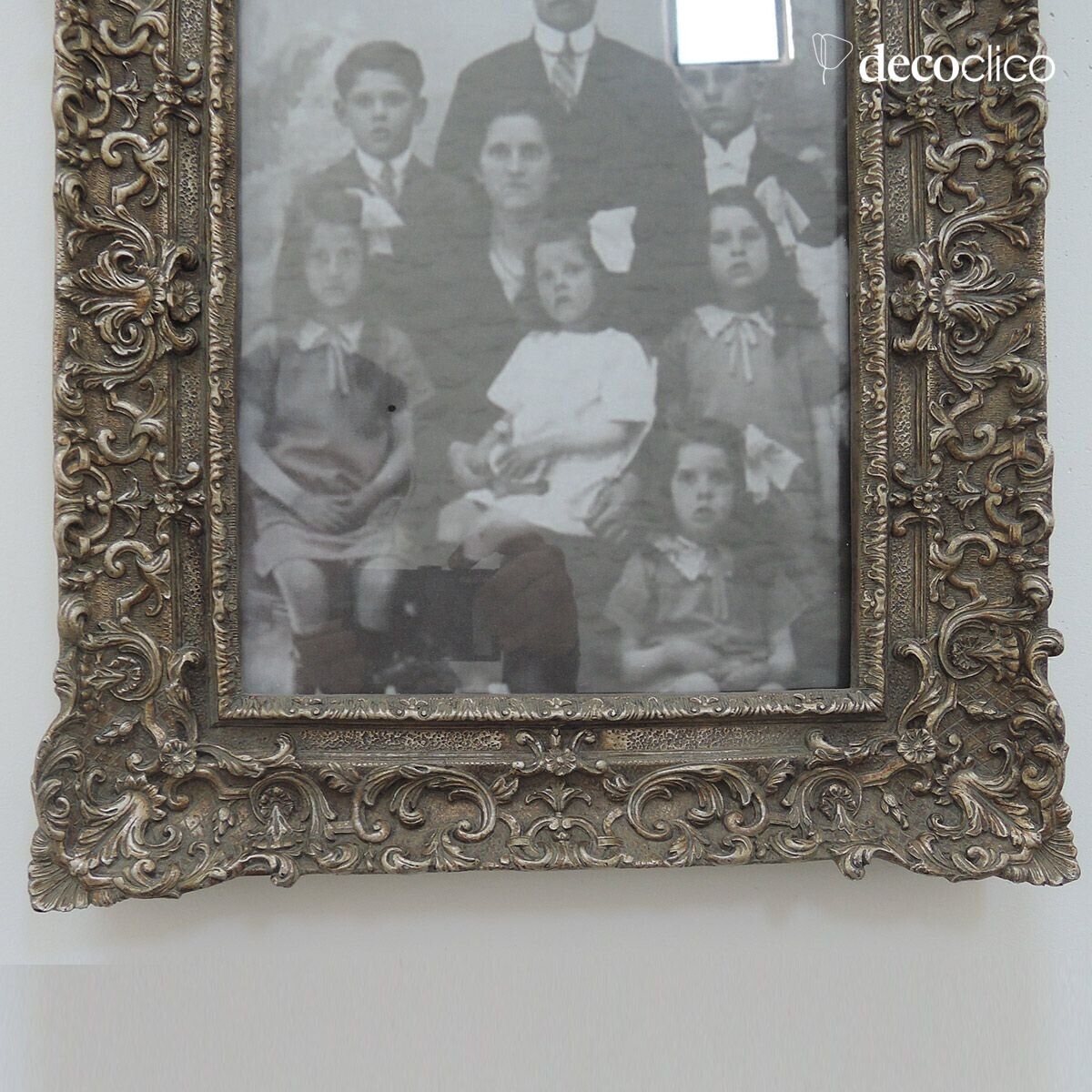 Cornice per foto in stile barocco con patina verde-grigio 31 x 36 cm Manderley