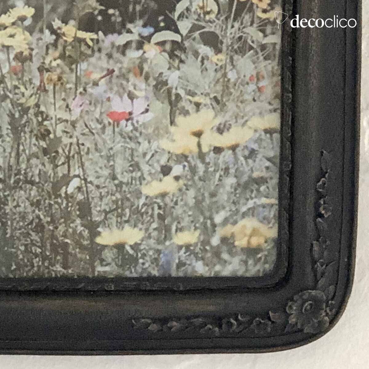 Cornice per foto rettangolare nera opaca e con motivo a ghirlanda patinato 30 x 25 cm Man